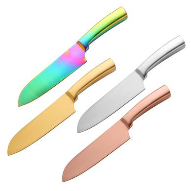 Японский шеф-нож радужного цвета
