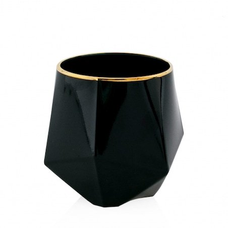 Чорна склянка "Геометрія" із кришталевого скла 500 мл