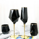 Кришталевий чорний келих "Геометрія" для шампанського із золотою ніжкою