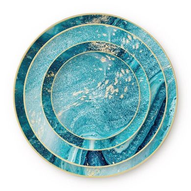Обеденная тарелка "Лазурь" голубого цвета