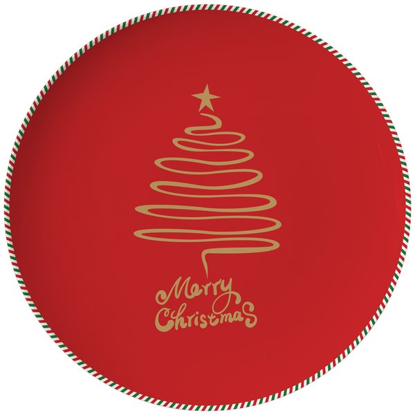 Салатна тарілка з ялинкою "Merry Christmas" червона 20, 3 см